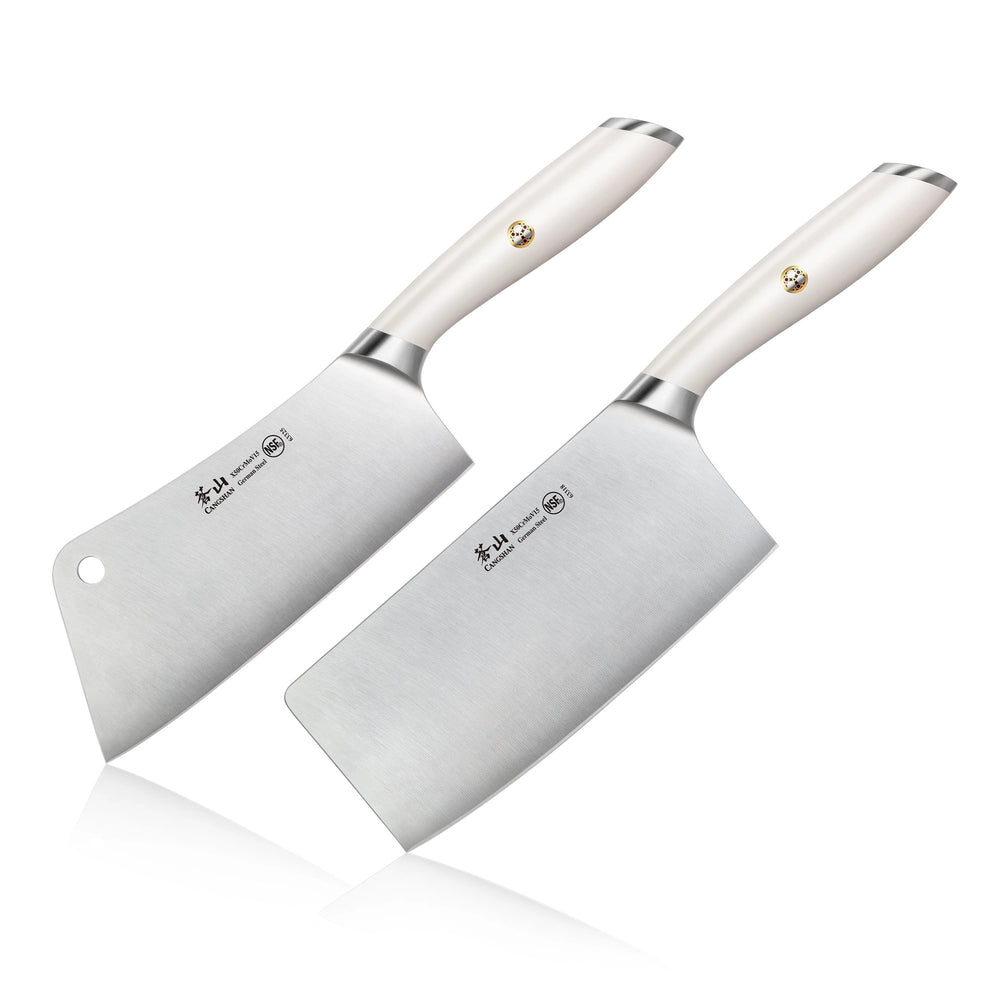 
                  
                    Load image into Gallery viewer, L/L1 Series 2-Piece Cleaver Set, Forged German Steel, Black or White
                  
                