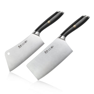 
                  
                    Load image into Gallery viewer, L/L1 Series 2-Piece Cleaver Set, Forged German Steel, Black or White
                  
                