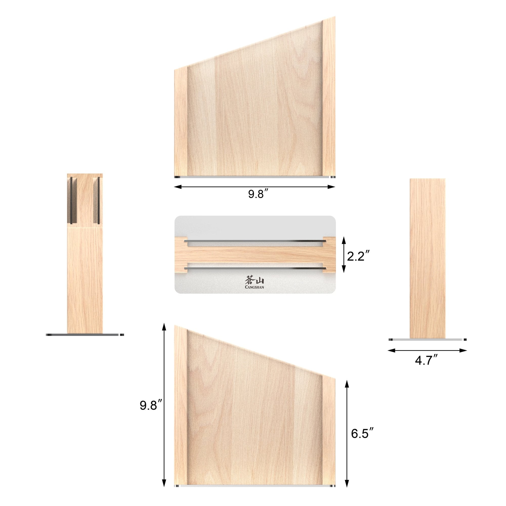 HUA Magnetic Knife Block with Clear Blade Guard, Maple, 10300832