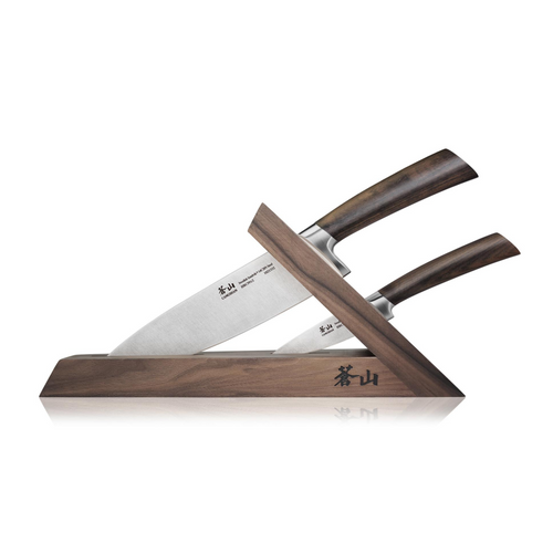 TA Series 3-Piece TAI Knife Block Set, Forged Swedish 14C28N Steel, Walnut Block, 1021356