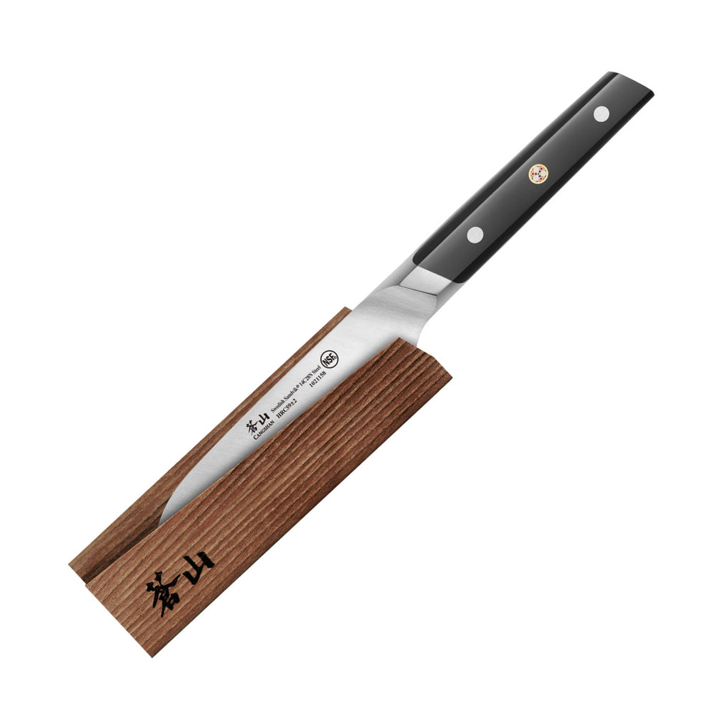 
                  
                    Load image into Gallery viewer, TC Series 5-Inch Santoku Knife with Ash Wood Sheath, Forged Swedish 14C28N Steel, 1021165
                  
                