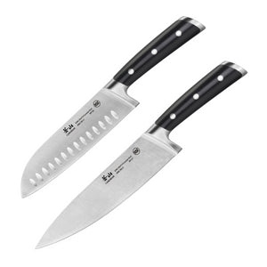 
                  
                    Load image into Gallery viewer, S Series 8-Inch Chef&amp;#39;s and 7-Inch Santoku Knife Set, German Steel Forged, 59670
                  
                