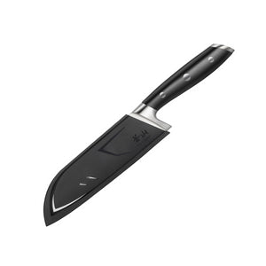 
                  
                    Load image into Gallery viewer, ALPS Series 7-Inch Santoku Knife with Sheath, Forged German Steel, Black, 502742
                  
                