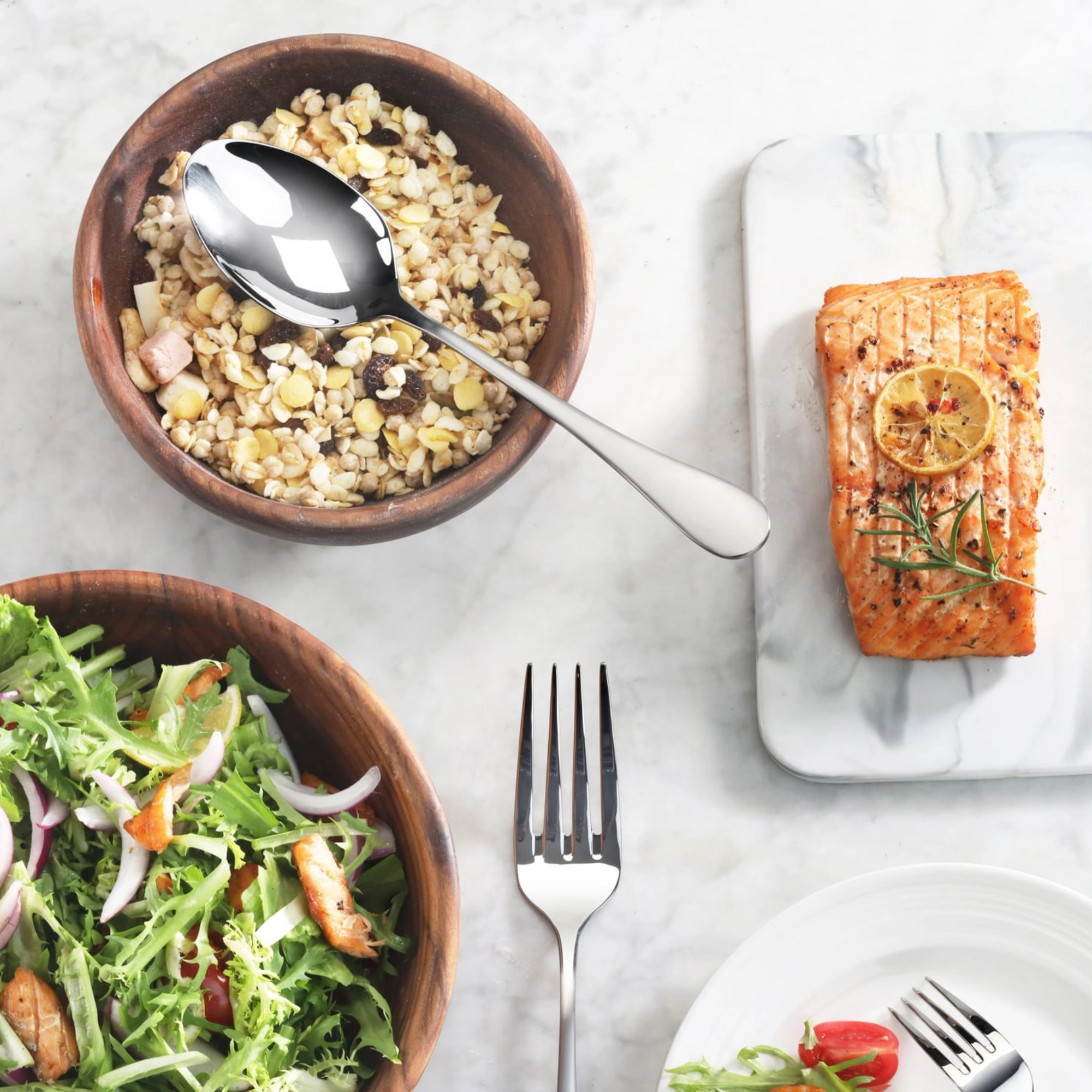 RAIN Series Serving Spoon, Stainless Steel, Matte Finish Handles, 504944