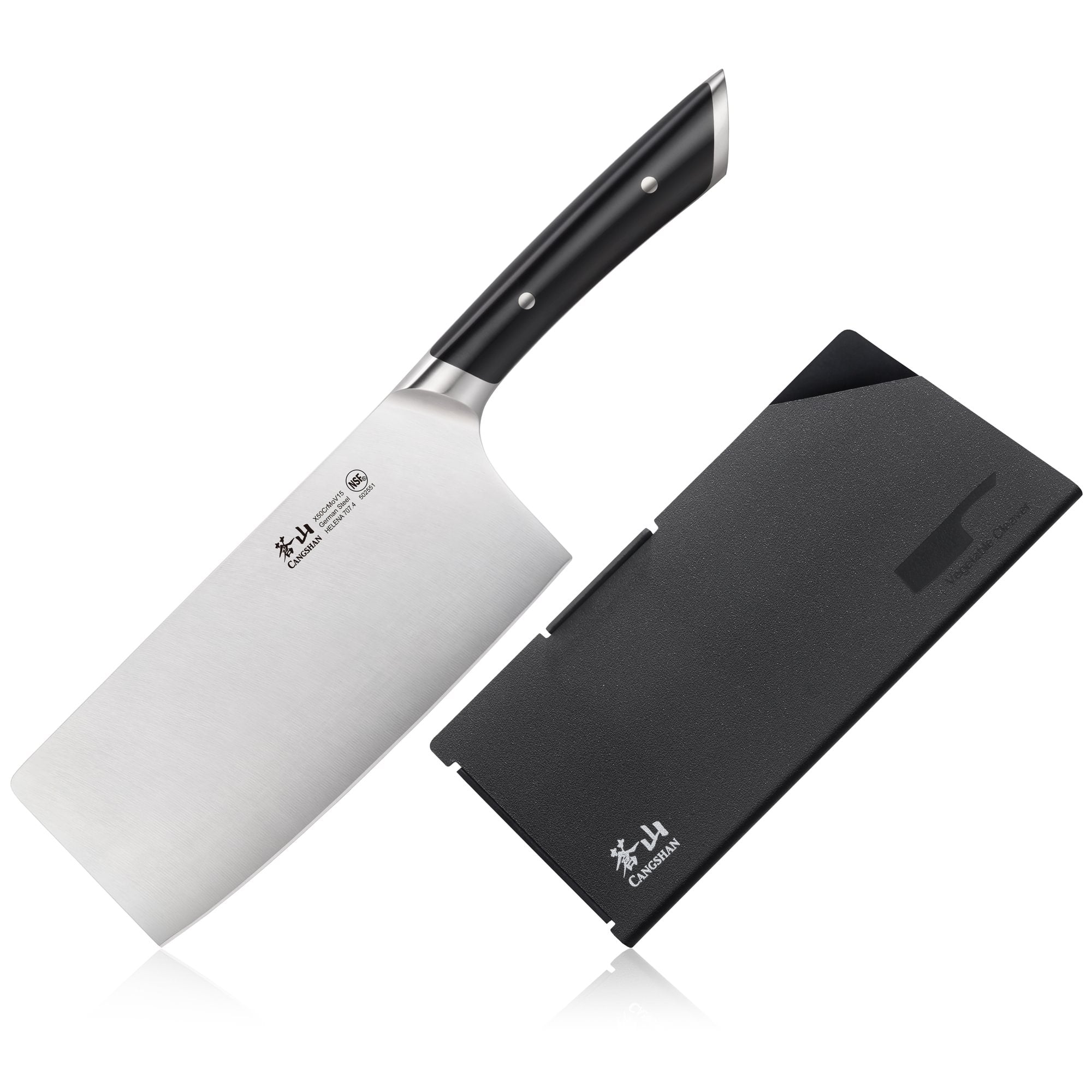 HELENA Series 7-Inch Vegetable Cleaver, Forged German Steel, Black, 502551