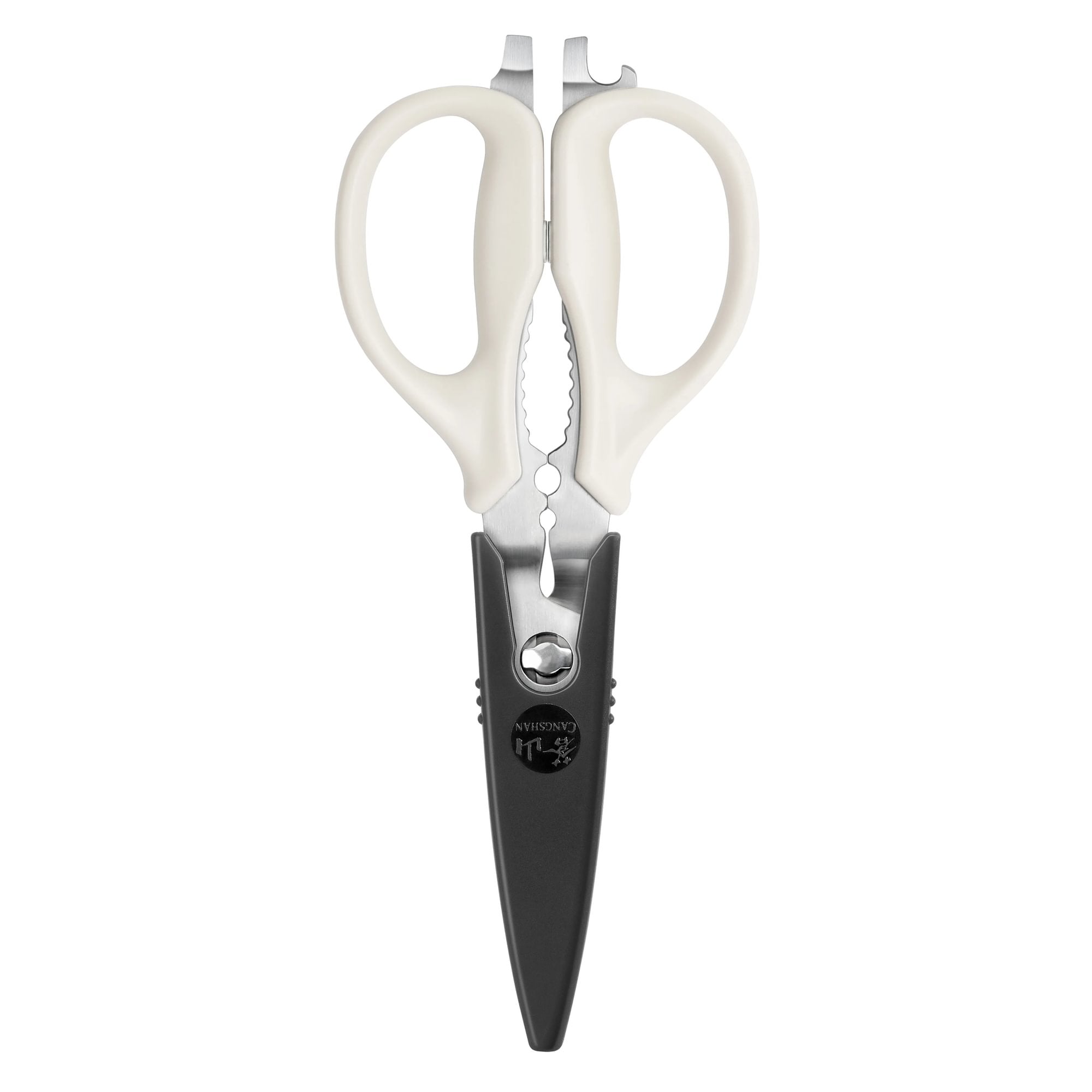 9-Inch Heavy Duty Utility Kitchen Shears with Blade Holder, Black or White