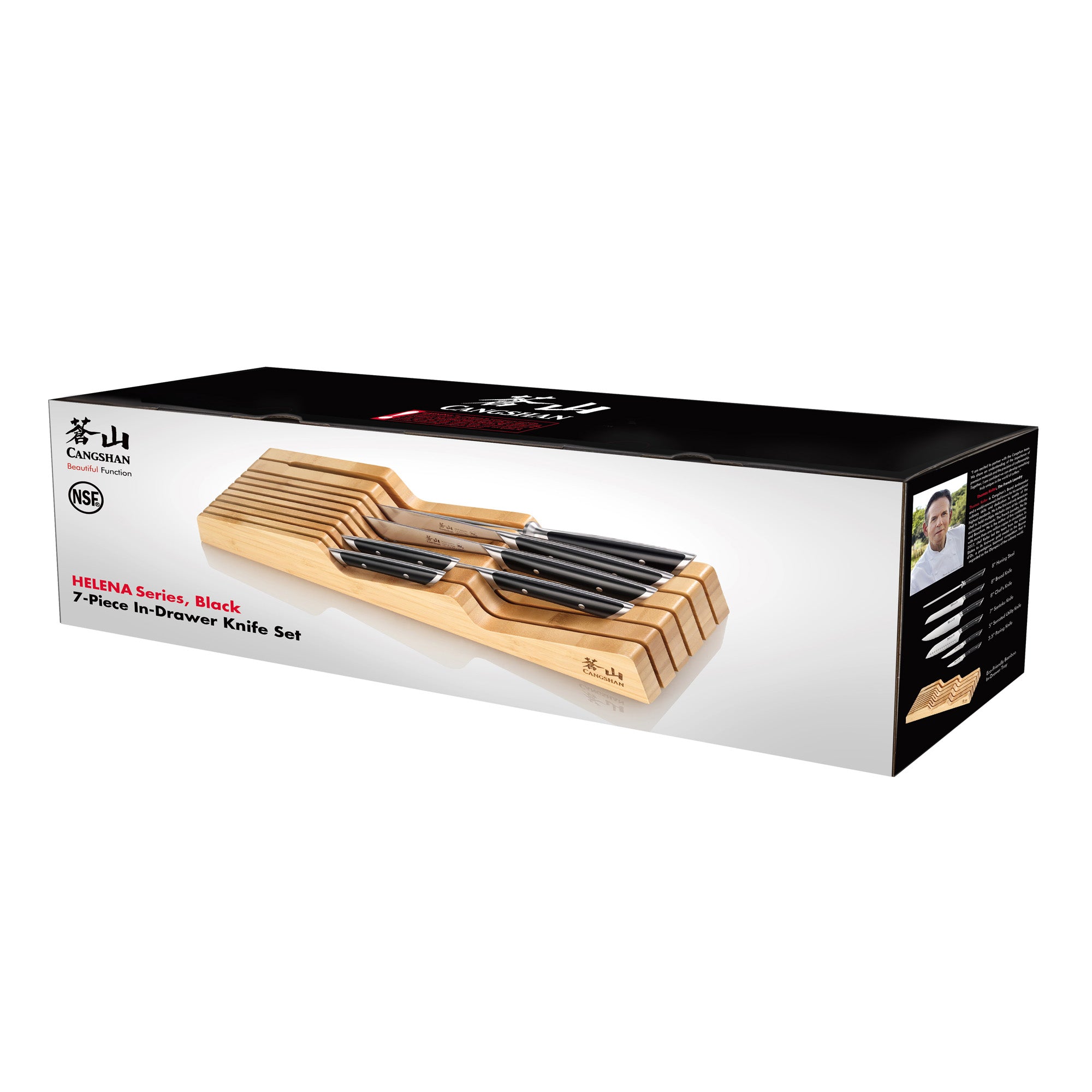 HELENA Series 7-Piece In-Drawer Knife Set, German X50CrMoV15 Steel