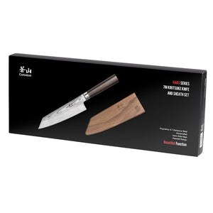 Shun Premier 7-Inch Santoku Knife and Kai Retractable Knife Sharpener Set