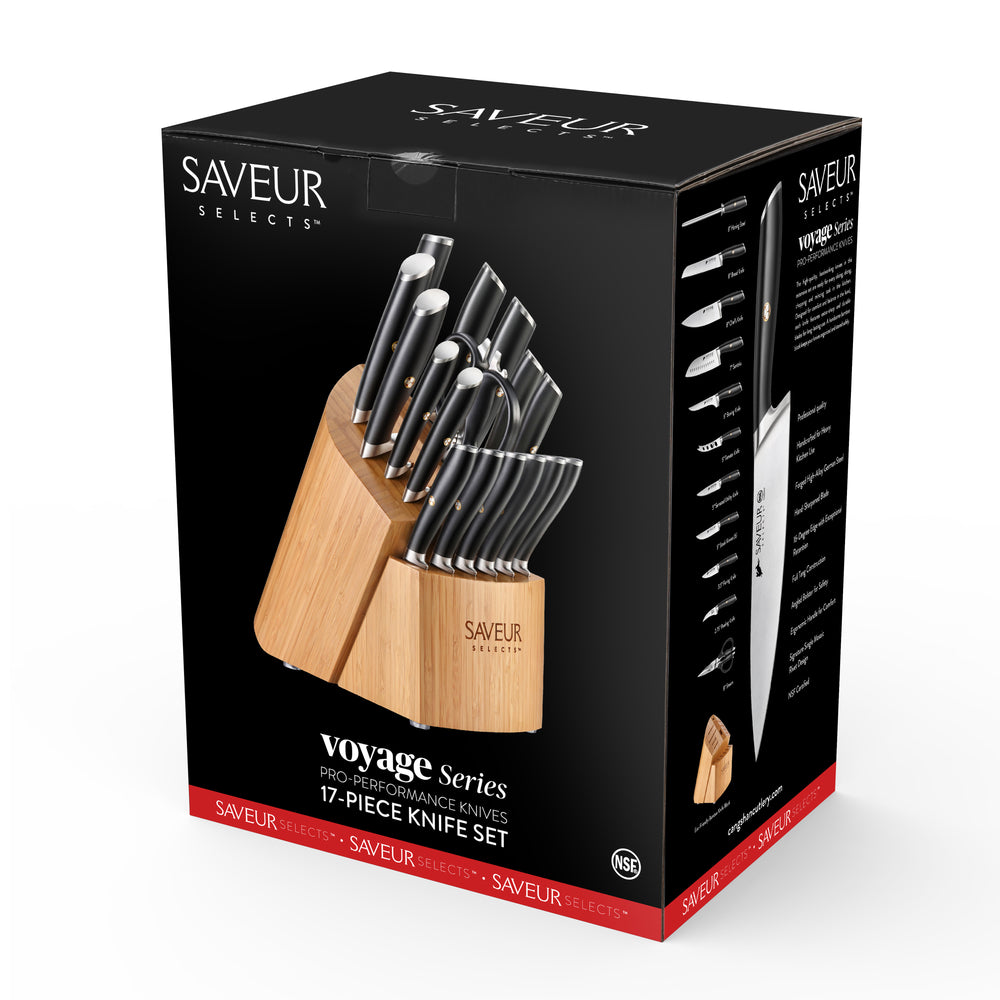 Cangshan Saveur Selects Voyage Series German Steel Forged Knife Set with  Bamboo in Drawer Storage Knife Block, 7 pc. 