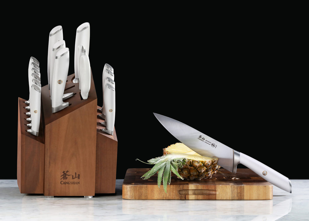 Cangshan L1 Series 1026924 German Steel Forged 3-Piece Starter Knife Set, White