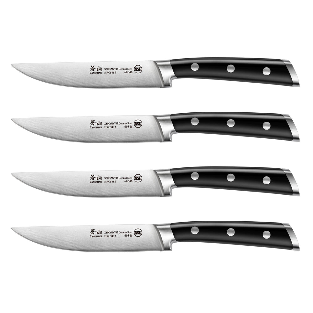 
                  
                    Load image into Gallery viewer, S Series 4-Piece 5-Inch Steak Knife Set, Straight Edge Blade, Forged German Steel, 1020359
                  
                