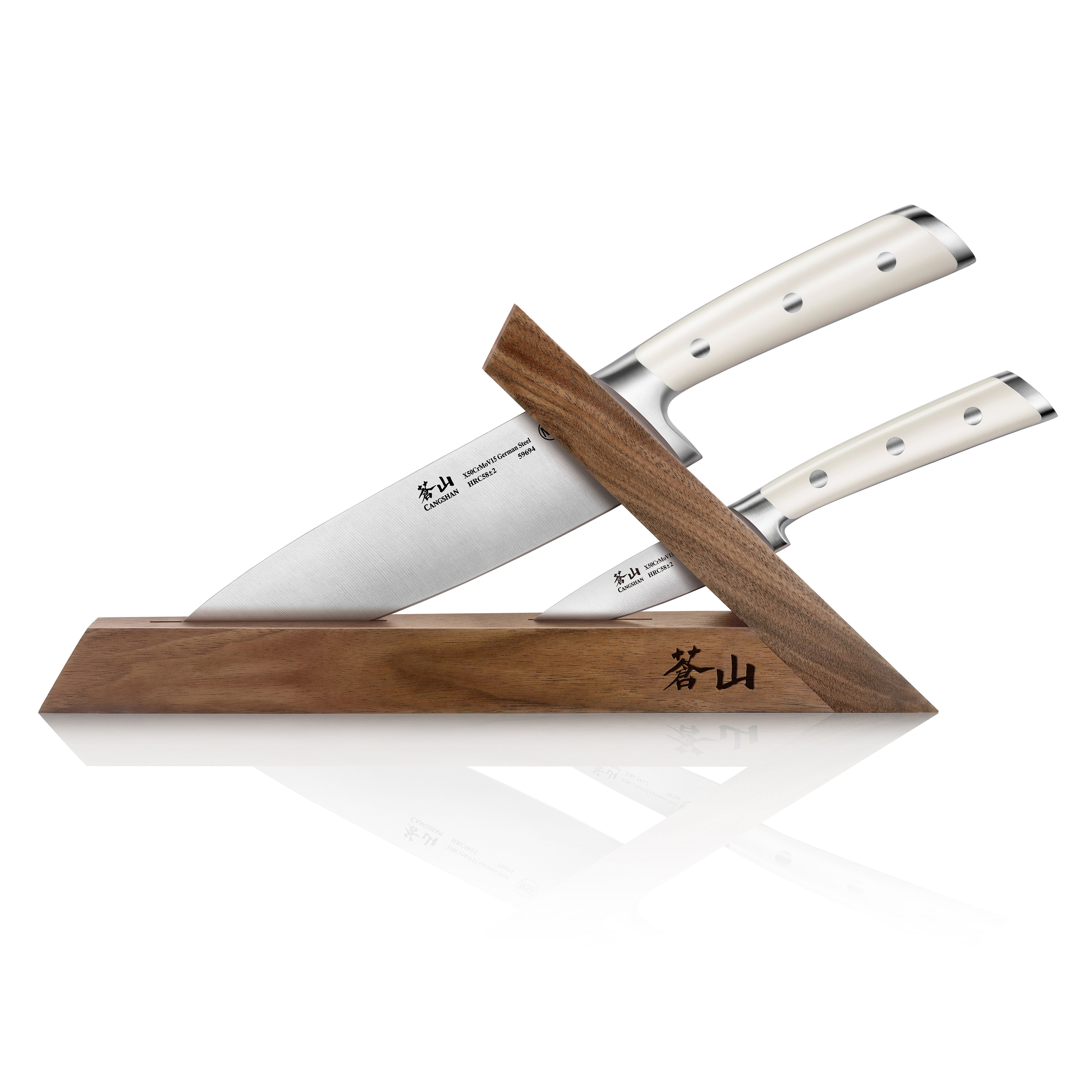 S1 Series 3-Piece TAI Knife Block Set, Forged German Steel, Walnut Blo – Cangshan  Cutlery Company