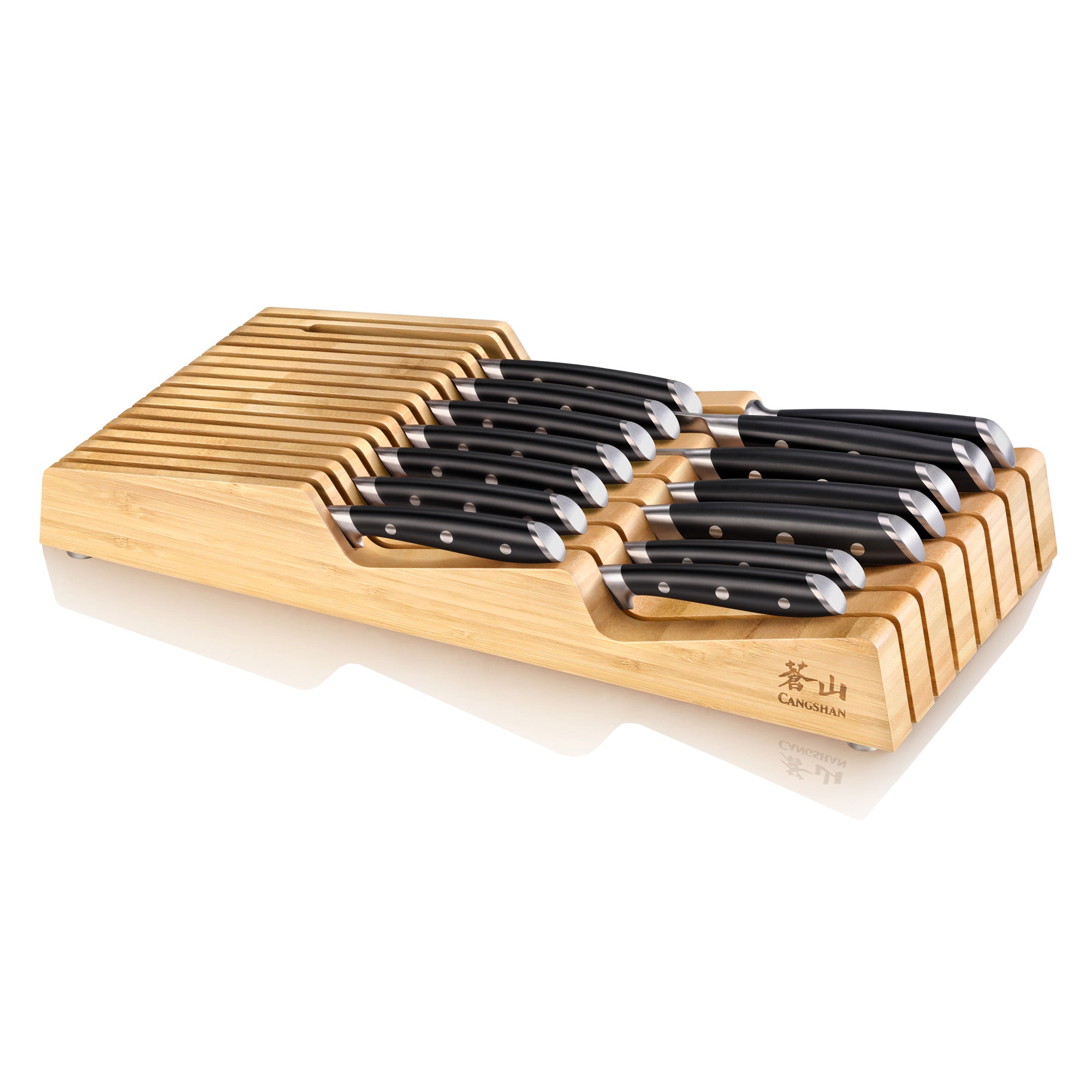 11 Piece Stainless Steel Kitchen Knife Set with In-Drawer Bamboo Block –  Shenzhen Knives