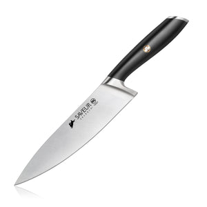 Sabatier Triple Riveted Chef Knife, 8-Inch, High-Carbon Stainless Steel,  Razor-Sharp Kitchen Knife to Cut Fruit, Vegetables and more, Black