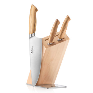 
                  
                    Load image into Gallery viewer, Cangshan OLIV Series 501677 Swedish 14C28N Steel Forged 4-Piece HUA Knife Block Set, Maple
                  
                