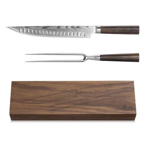 HAKU Series 2-Piece Carving Set with Walnut Box, Forged X-7 Damascus Steel, 501158