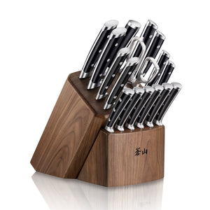 
                  
                    Load image into Gallery viewer, S Series 17-Piece Knife Block Set, Forged German Steel, Walnut Block, 1024043
                  
                