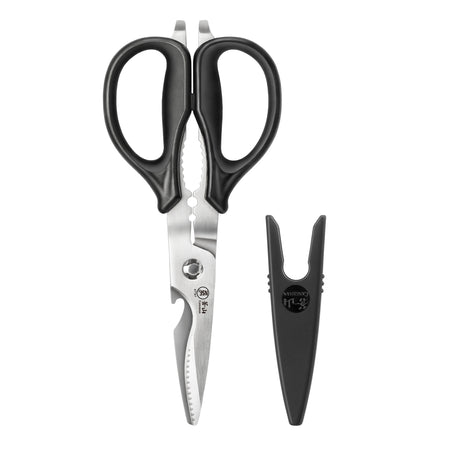 9-Inch Heavy Duty Utility Kitchen Shears with Blade Holder, Black