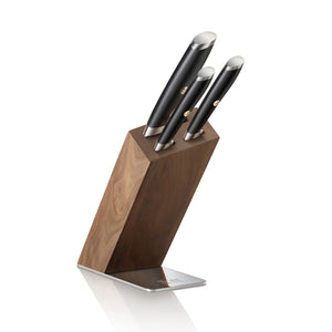 
                  
                    Load image into Gallery viewer, L Series 4-Piece Knife Block Set, Forged German Steel, HUA Acacia Knife Block, Black, 1026979
                  
                