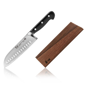 
                  
                    Load image into Gallery viewer, Cangshan TV2 Series 1022841 Swedish 14C28N Steel Forged 7-Inch Santoku Knife and Wood Sheath Set
                  
                