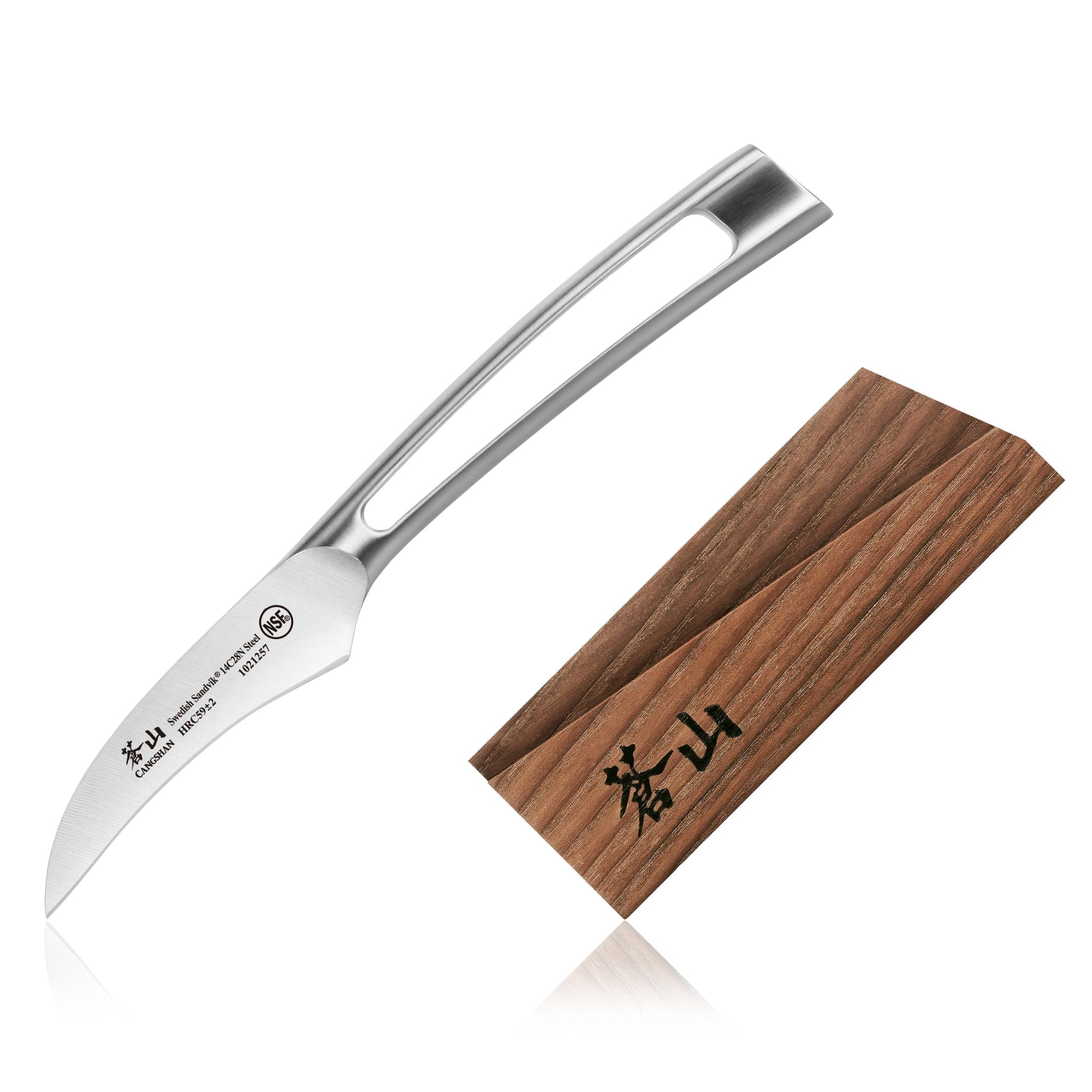 TN1 Series 2.75-Inch Peeling Knife with Ash Wood Sheath, Forged Swedish  14C28N Steel, 1021707