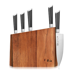 Knife Set with Block, Yabano 6 Piece German Stainless Steel Kitchen Cutlery  Small Knife Block Set 