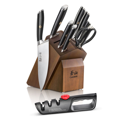 L & L1 Series 10-Piece Knife Block Set, Forged German Steel