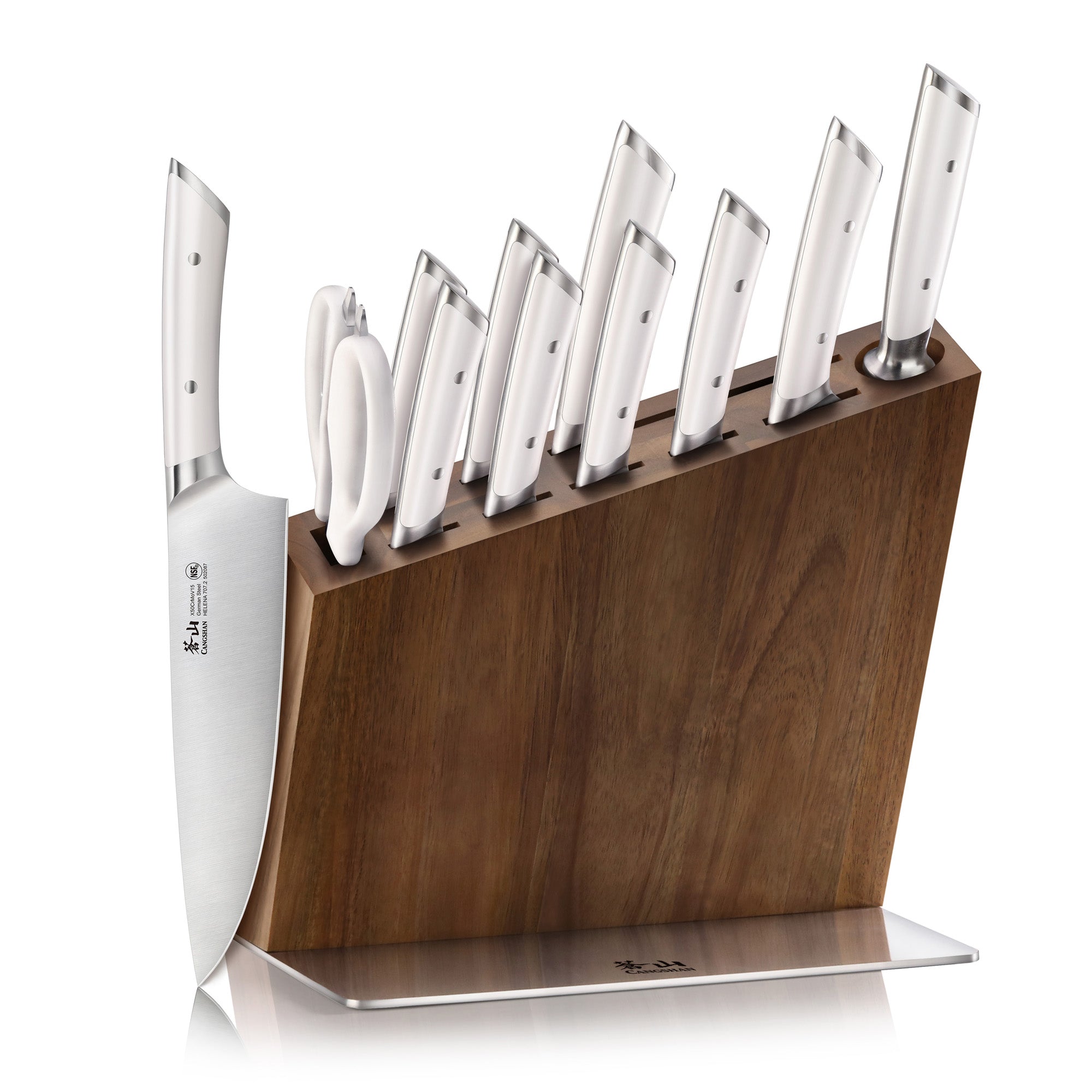 HELENA Series Knife Block Set, Forged German Steel, HUA Acacia Block