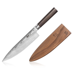 HAKU Series 8-Inch Chef's Knife with Sheath, Forged X-7 Damascus