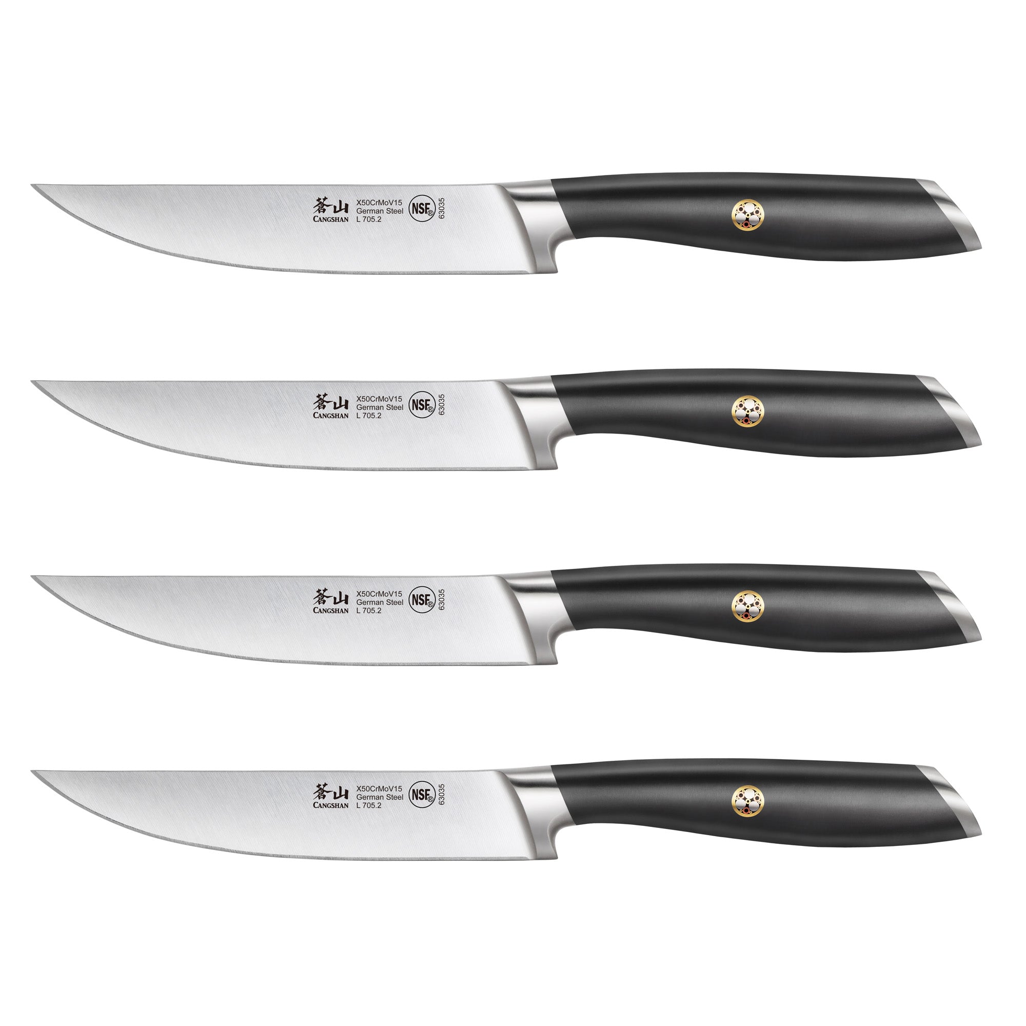 ALPS Series 4-Piece Steak Knife Set with Sheaths, Forged German Steel, –  Cangshan Cutlery Company