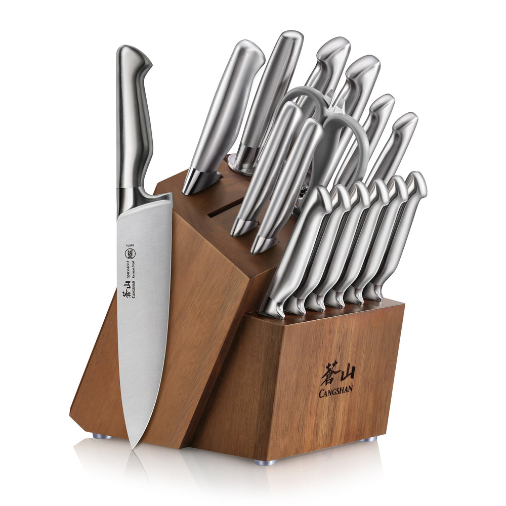 JXWING Professional 15-Piece German High Carbon Stainless Steel Kitchen  Knife Set, Ocean Series Premium Forged Full Tang Chef Knives Set with  Rubber