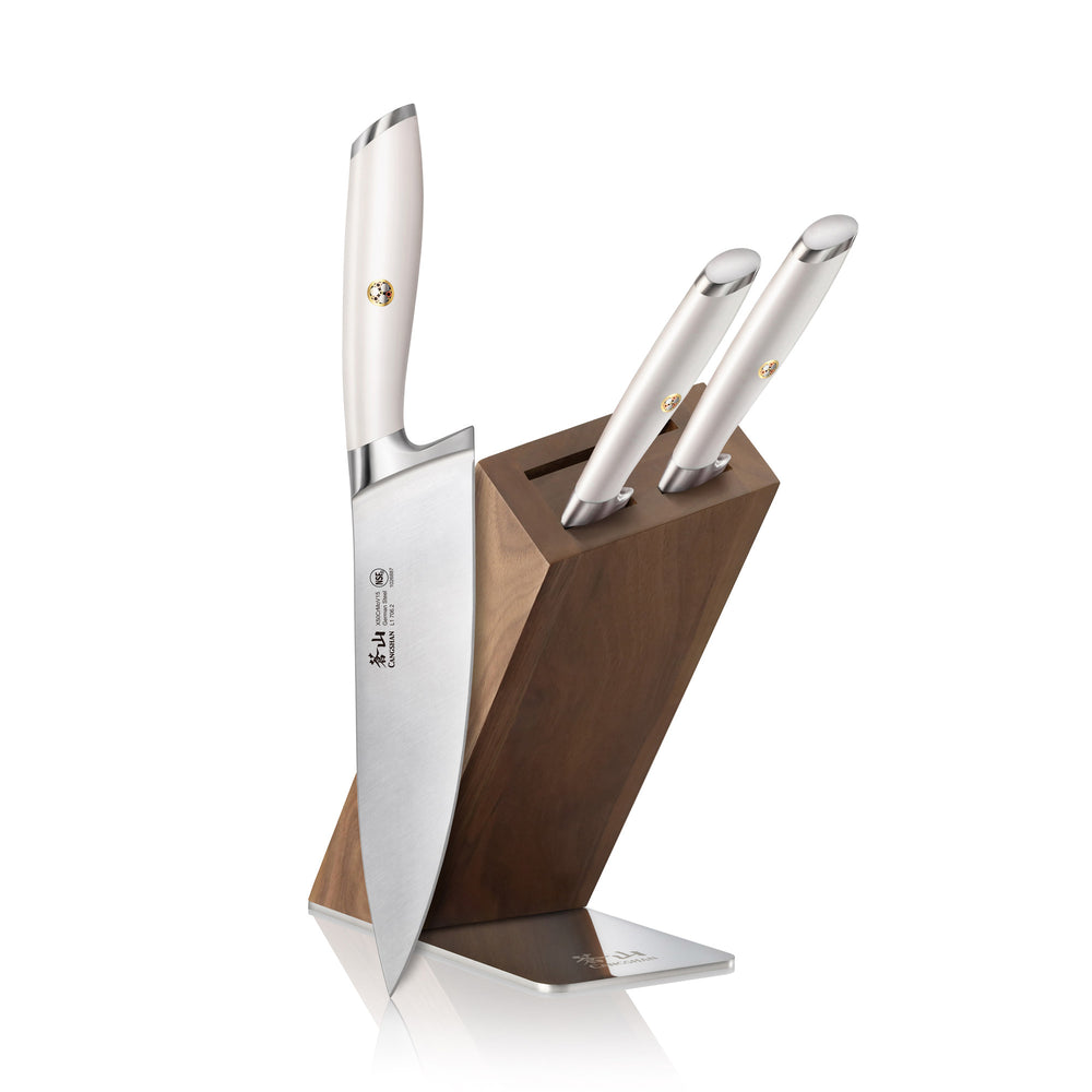 
                  
                    Load image into Gallery viewer, Cangshan L1 Series 1026986 German Steel Forged 4-Piece HUA Knife Block Set, White
                  
                
