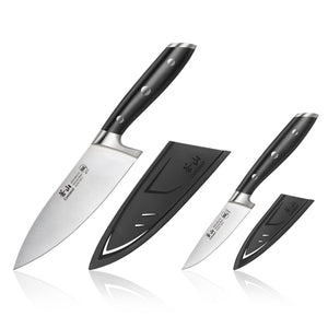 
                  
                    Load image into Gallery viewer, Cangshan ALPS Series 502797 German Steel Forged 2-Piece Starter Set with Sheaths, Black
                  
                