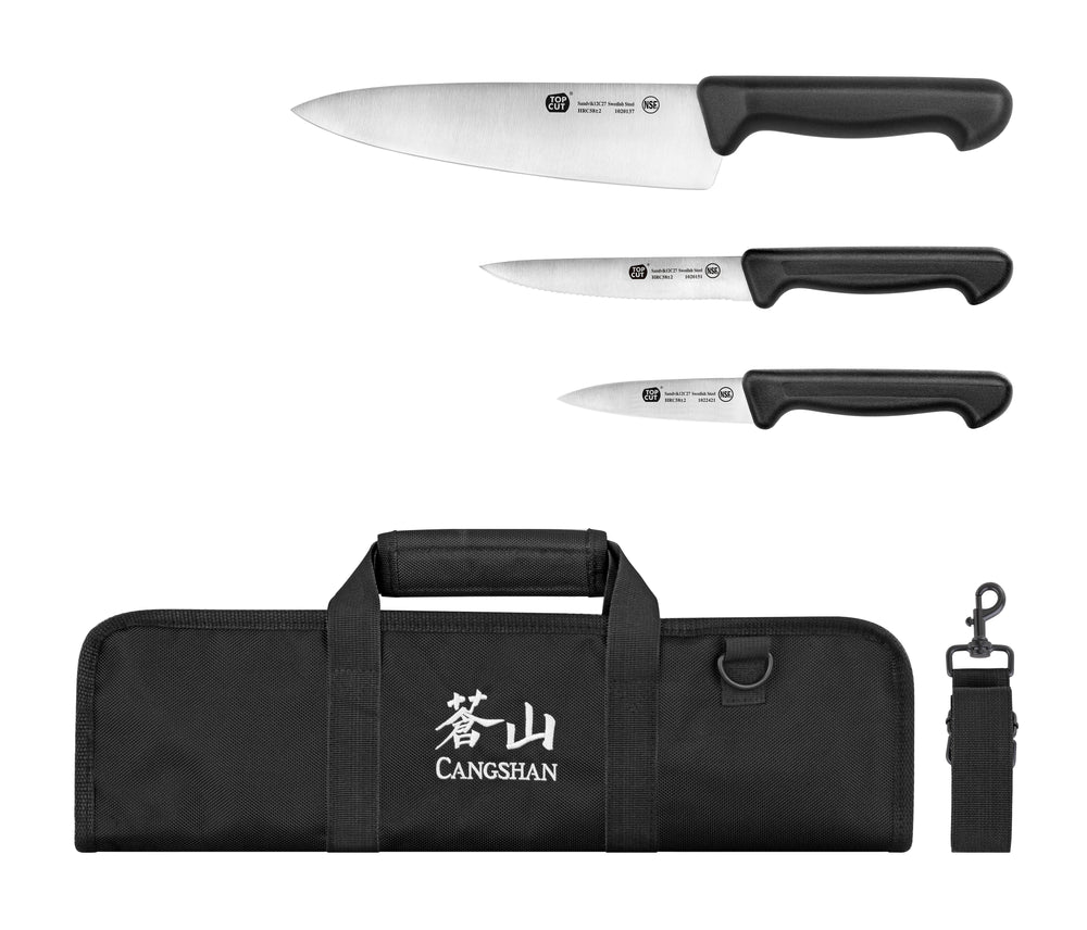 
                  
                    Load image into Gallery viewer, Top Cut P2 Series 1020113 Swedish 12C27 Steel 4-Piece Starter Knife Bag Set
                  
                
