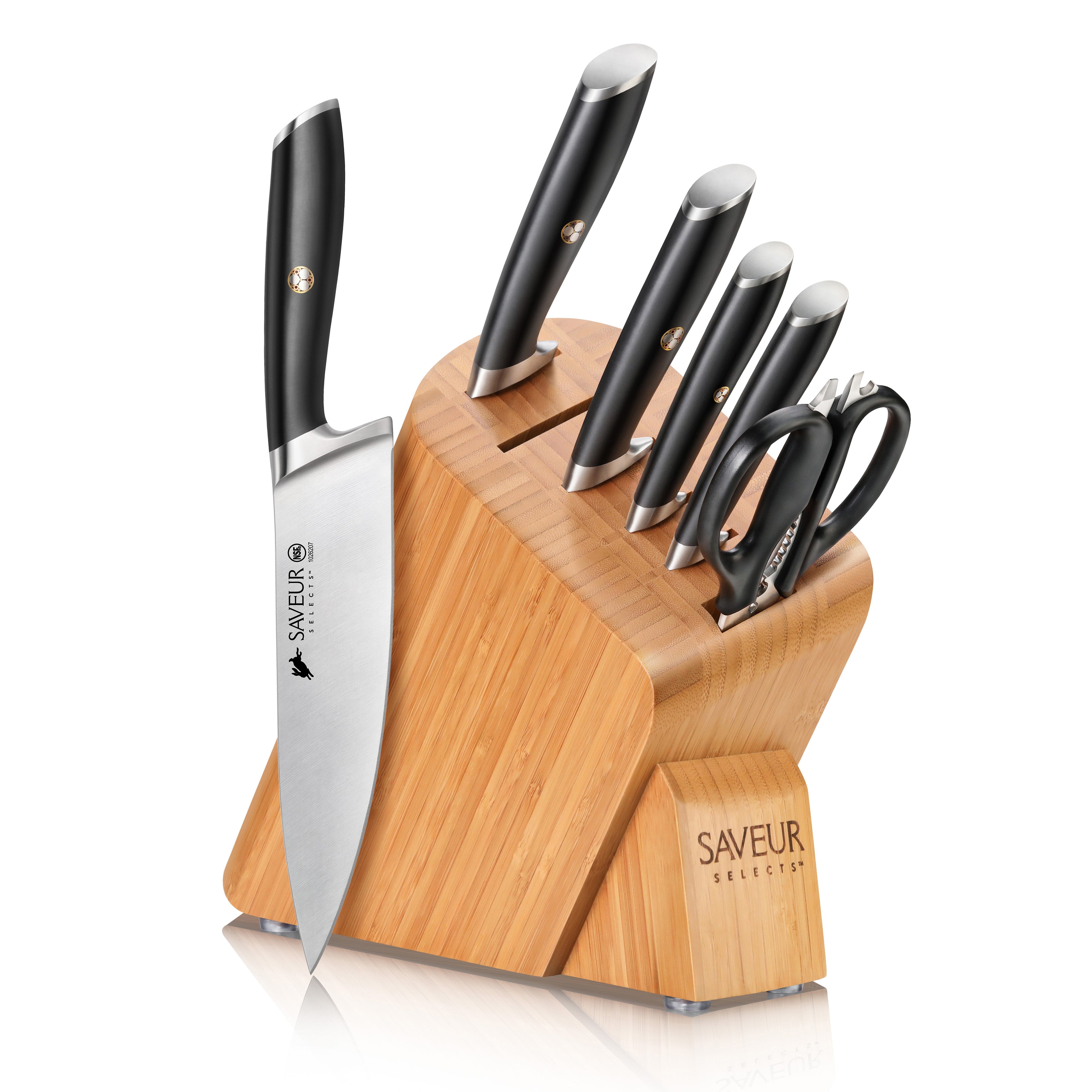 Saveur Selects Block Company Set, 7-Piece 1026313 Cutlery Knife German Steel, – Forged Cangshan