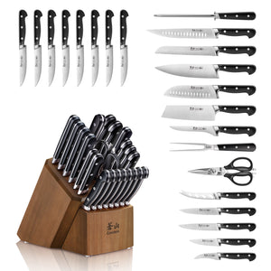  Cangshan HELENA Series German Steel Forged Knife Block Set  (17-Piece, Black): Home & Kitchen