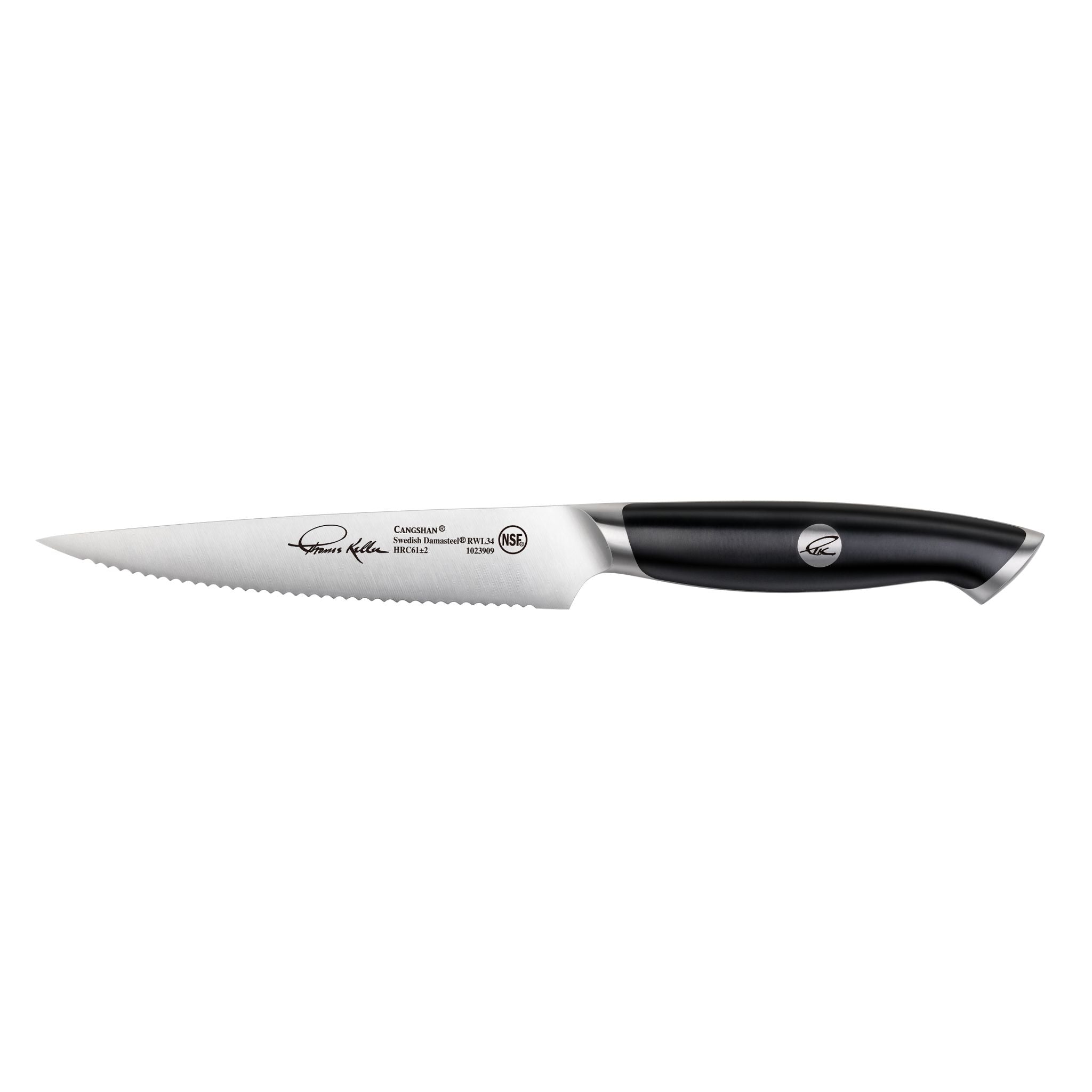 TKSC 5-Inch Serrated Utility Knife, Forged Swedish Powder Steel, Thomas Keller Signature Collection, 1023909