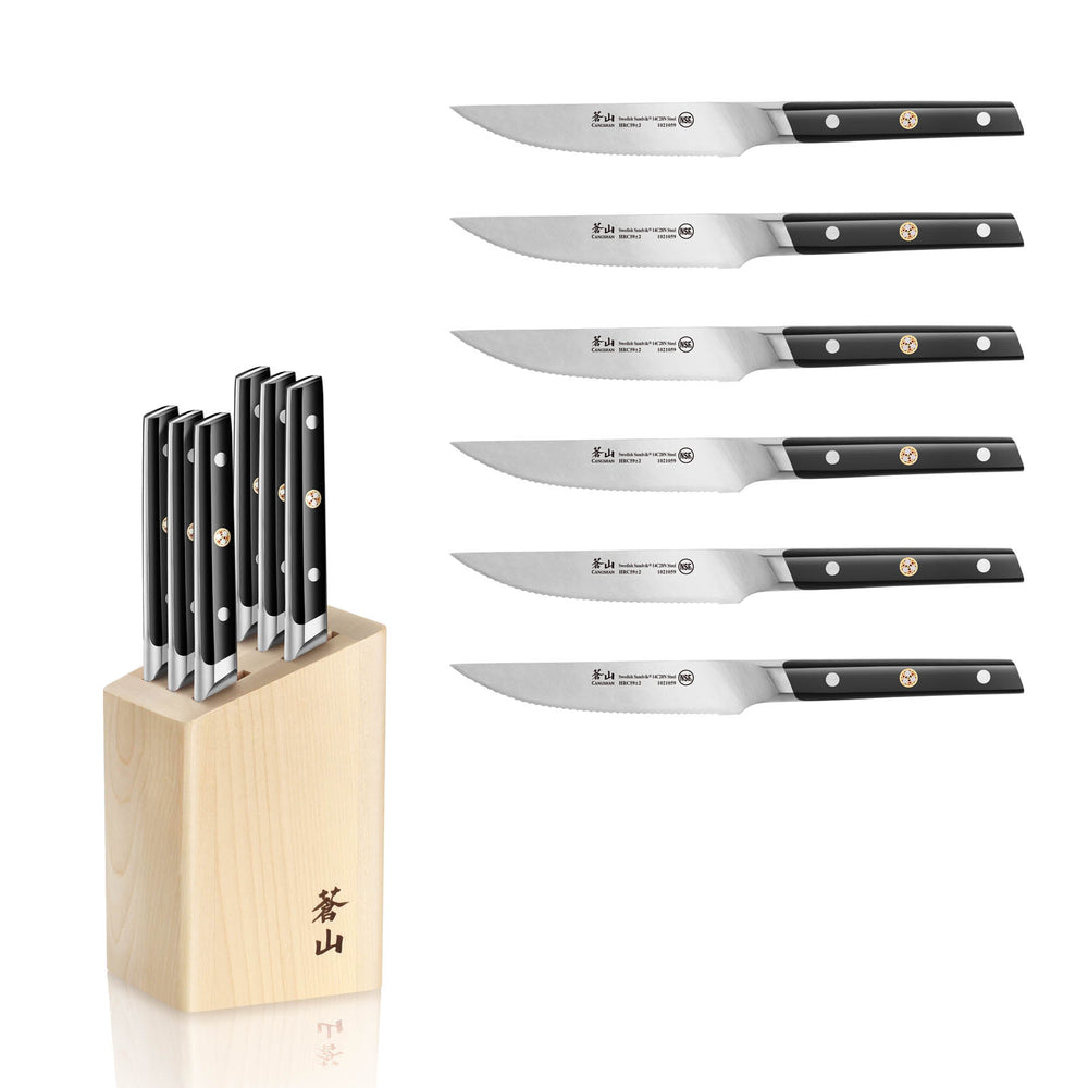 TC Series 6-Piece Steak Knife Block Set, Forged Swedish 14C28N Steel –  Cangshan Cutlery Company