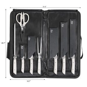 
                  
                    Load image into Gallery viewer, HELENA Series 9-Piece BBQ Knife Set with Black Bag, Forged German Steel
                  
                