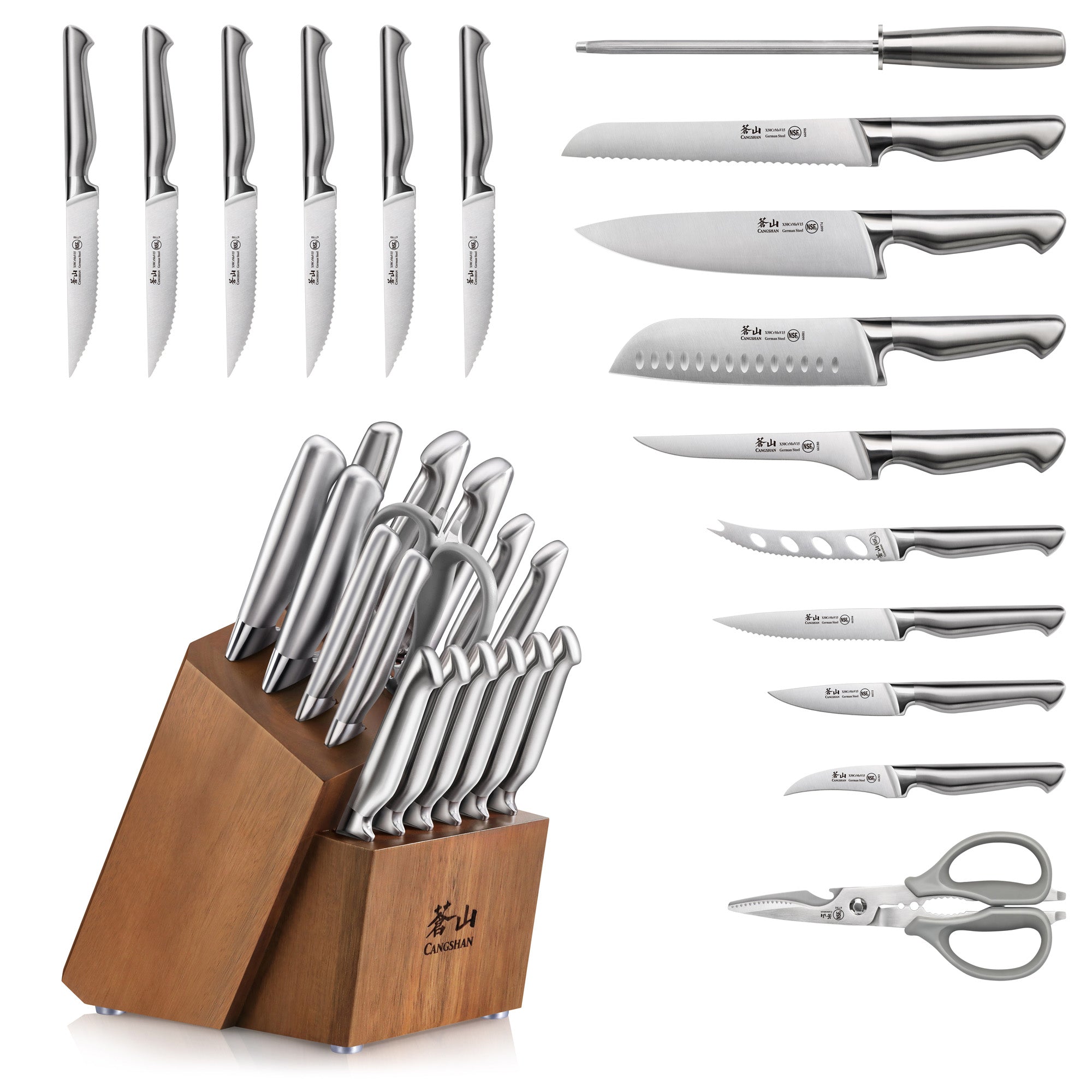SANFORD 17-Piece Knife Block Set, German Steel | Cangshan Cutlery