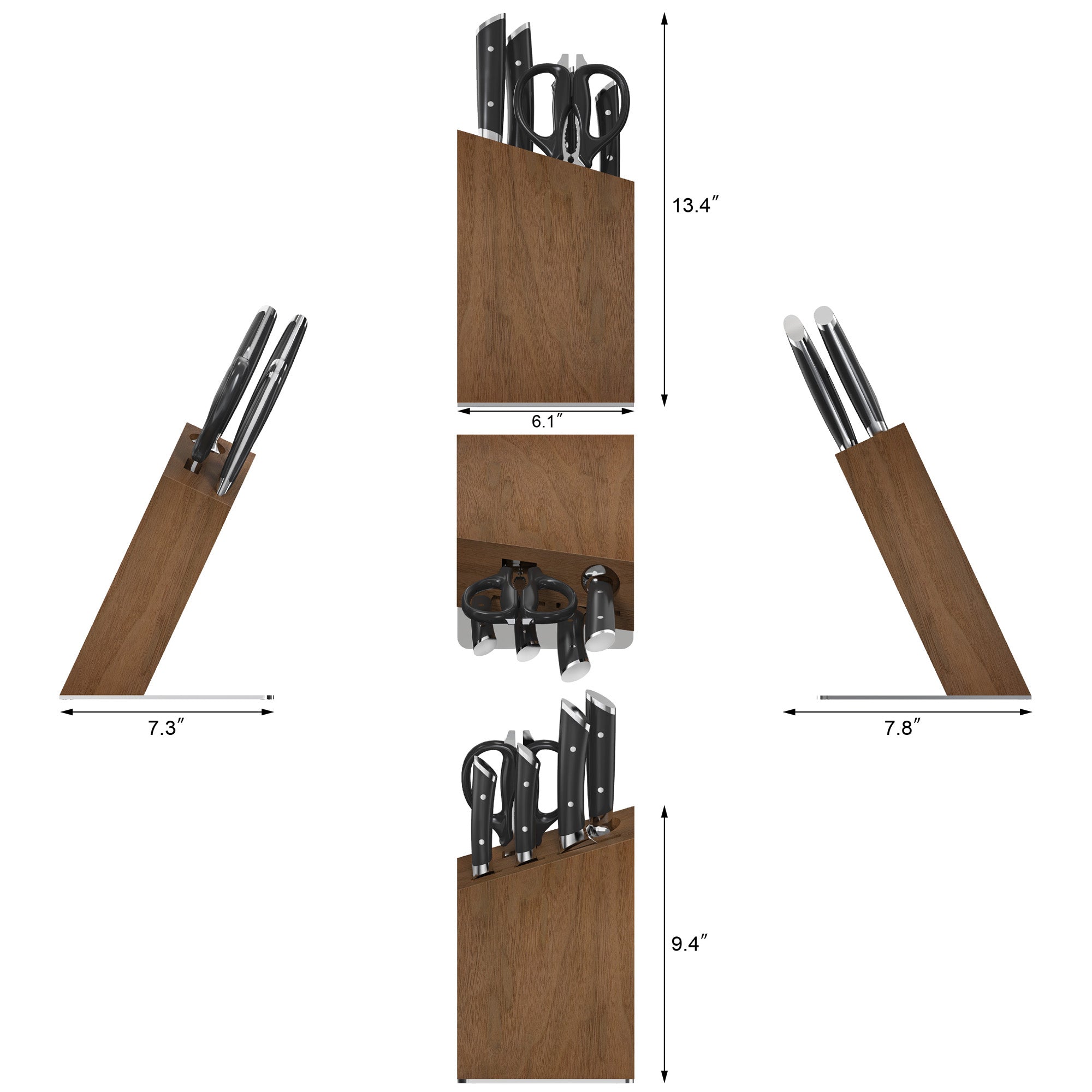 HELENA Series Knife Block Set, Forged German Steel, HUA Acacia Block