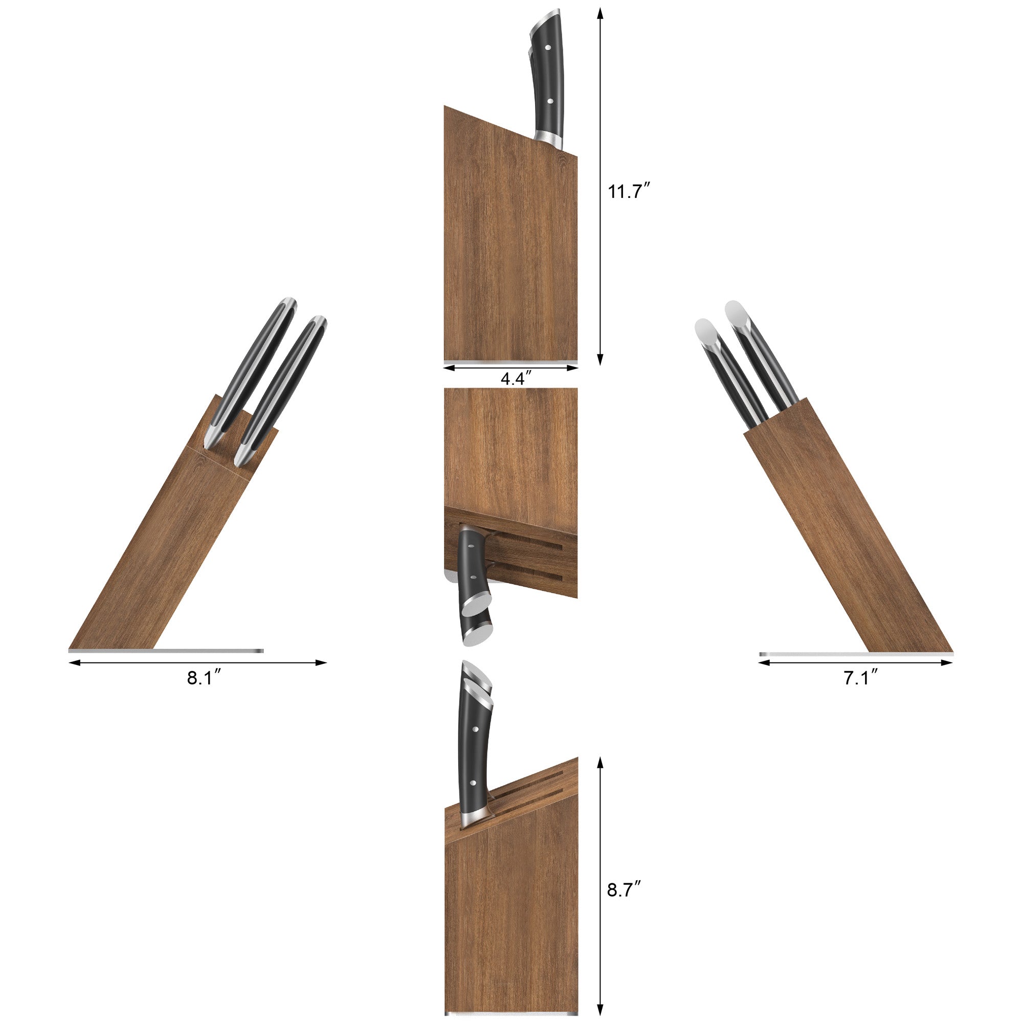 HELENA Series Cleaver Knife Block Set, Forged German Steel, HUA Acacia Block