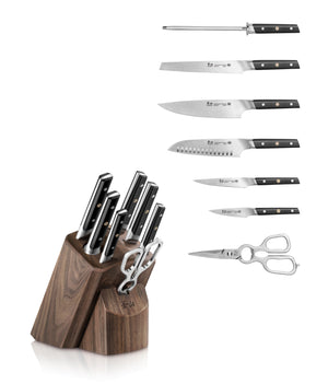 
                  
                    Load image into Gallery viewer, Cangshan TC Series 1021219 Swedish 14C28N Steel Forged 8-Piece Knife Block Set, Walnut
                  
                