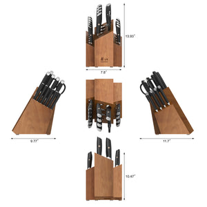 
                  
                    Load image into Gallery viewer, L Series 17-Piece SHAN Knife Block Set, Forged German Steel, Black, 1026788
                  
                