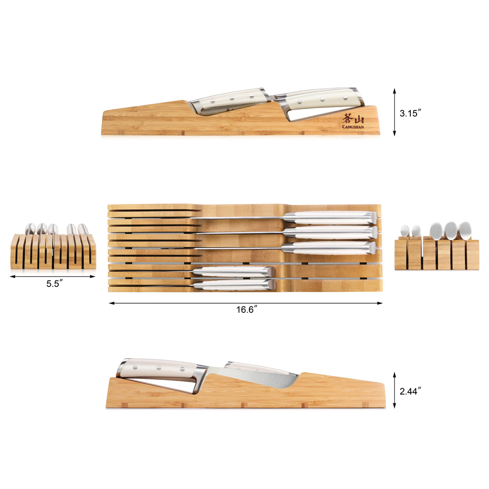 
                  
                    Load image into Gallery viewer, S1 Series 5-Piece Knife Set with Bamboo in Drawer Knife Block, Forged German Steel, 1023022
                  
                