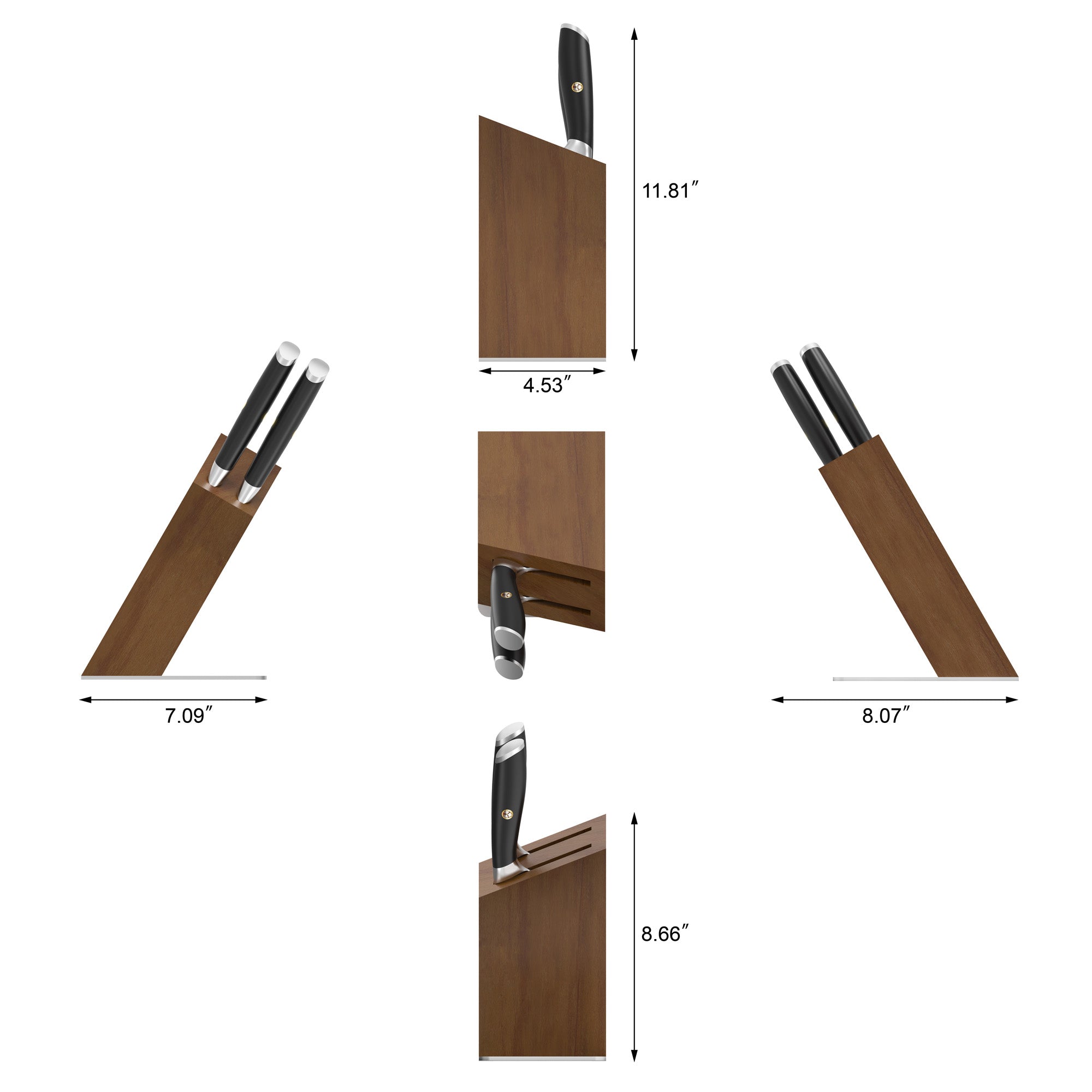 L Series 3-Piece Cleaver Block Set, Forged German Steel, HUA Acacia Block, Black, 1027426