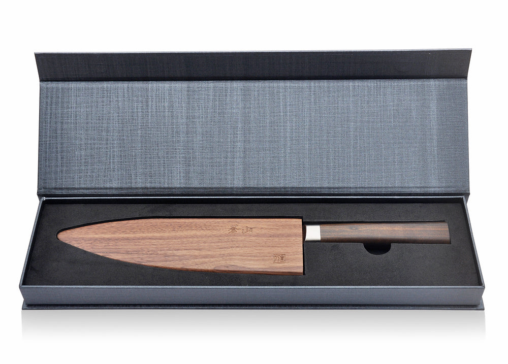 
                  
                    Load image into Gallery viewer, J Series 8-Inch Chef&amp;#39;s Knife with Walnut Sheath, High Carbon X-7 Damascus Steel, 62762
                  
                