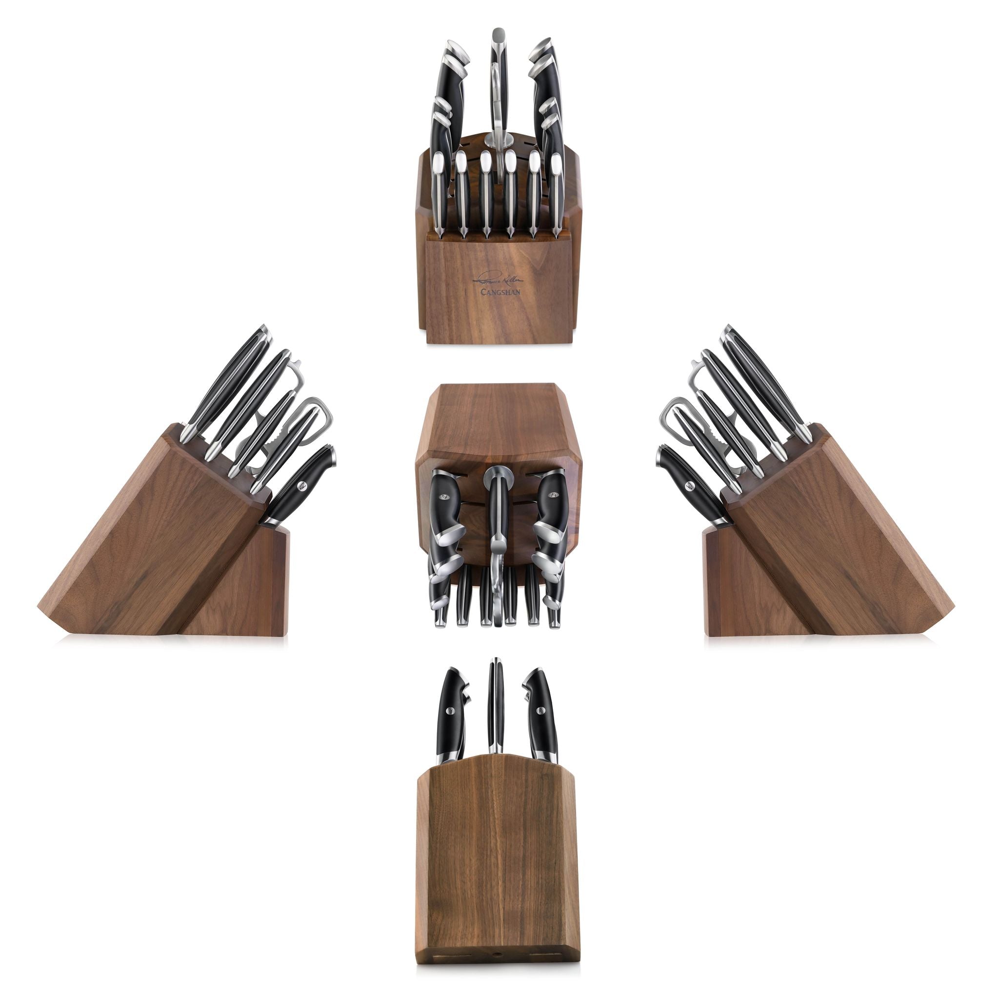 TKSC 17-Piece Knife Block Set, Forged Swedish Powder Steel, Thomas Keller Signature Collection, Black, 1024715