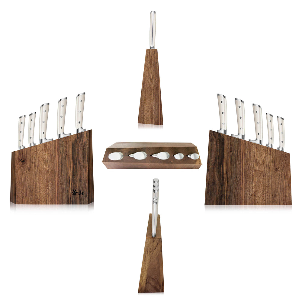 Scanpan Sax 6 Piece Acacia Knife Block Set With Sharpener - Kay Apparel  Aprons And Home Butchers Supplies