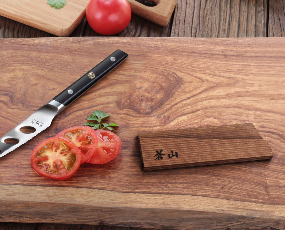 Cangshan 1021561 Solid Ash Wood Magnetic Anchor Knife Sheath Only for 5-Inch Tomato/Cheese